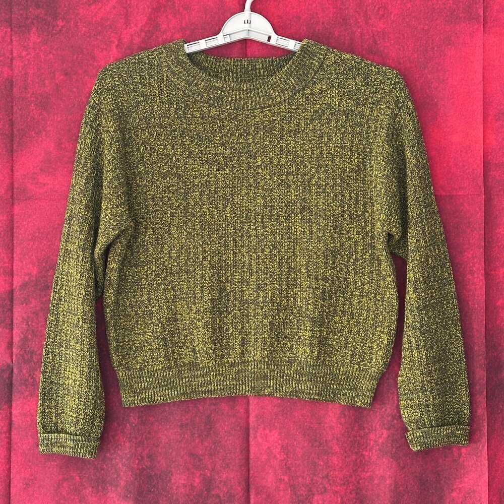 UNIVERSAL THREAD WOMEN'S GREEN STRETCH SWEATER CREW NECK LONG SLEEVE SIZE M